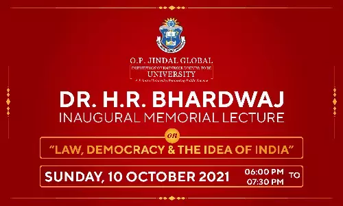 Dr. H.R. Bhardwaj Inaugural Memorial Lecture To Be Held On October 10 Dr. H.R. Bhardwaj Inaugural Memorial Lecture To Be Held On October 10