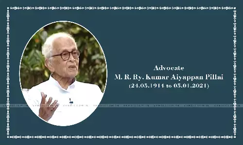 Countrys Oldest Lawyer Kumar Ayyappan Pillai Passes Away In Kerala At 107