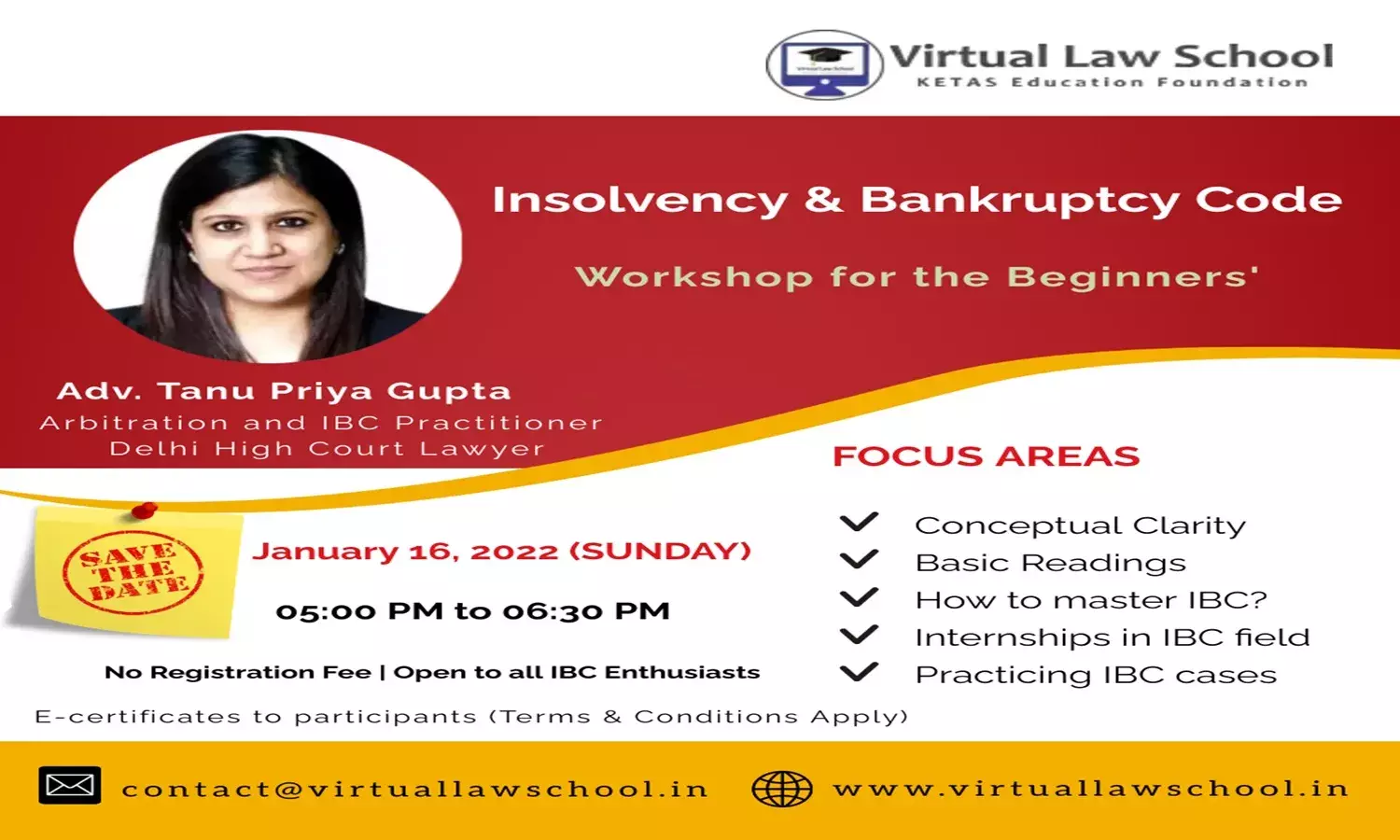 VLS Organising Workshop On Insolvency & Bankruptcy Code For Beginners VLS Organising Workshop On Insolvency & Bankruptcy Code For Beginners