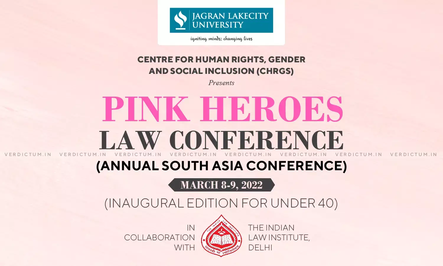 Jagran Lakecity University & CHRGS Organising Pink Heroes Law Conference Jagran Lakecity University & CHRGS Organising Pink Heroes Law Conference