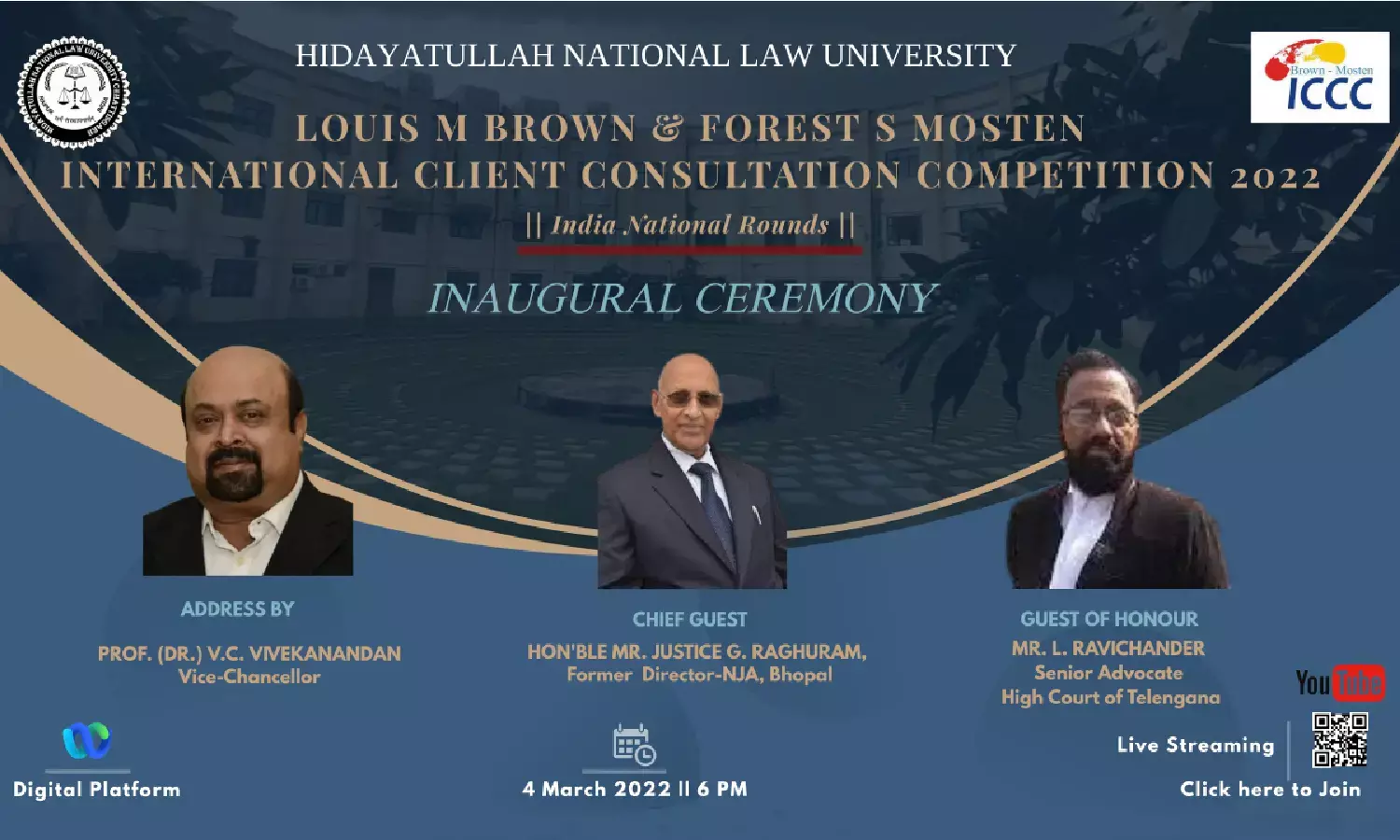 Louis M Brown And Forrest S Mosten International Client Consultation Competition, India National Rounds, 2022 Commences At HNLU Louis M Brown And Forrest S Mosten International Client Consultation Competition, India National Rounds, 2022 Commences At HNLU
