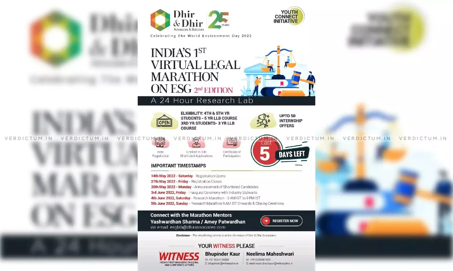 Dhir & Dhir Associates Is Organising 2nd Edition of the Virtual Legal Marathon Dhir & Dhir Associates Is Organising 2nd Edition of the Virtual Legal Marathon