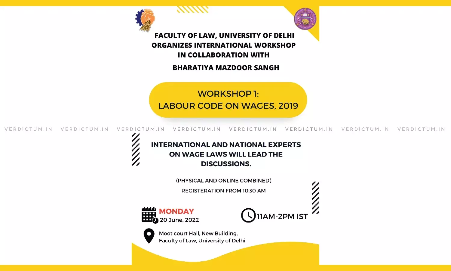 International Workshop On Labour Code On Wages, 2019 By Faculty Of Law, DU And BMS International Workshop On Labour Code On Wages, 2019 By Faculty Of Law, DU And BMS