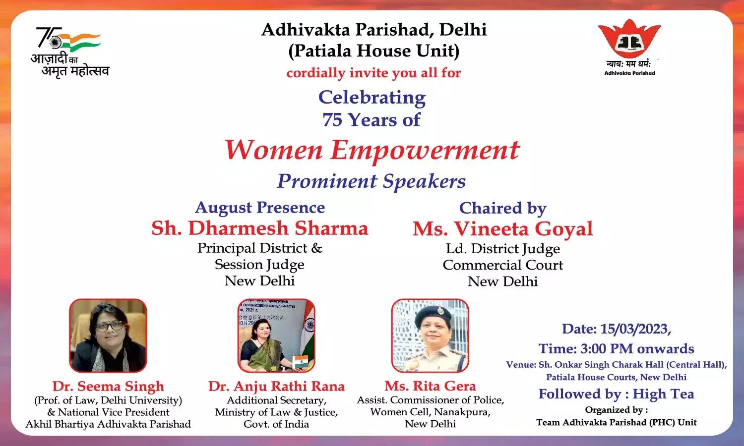 Dr. Anju Rana, Additional Secretary At Ministry Of Law & Justice To Speak On Womens Empowerment Dr. Anju Rana, Additional Secretary At Ministry Of Law & Justice To Speak On Womens Empowerment