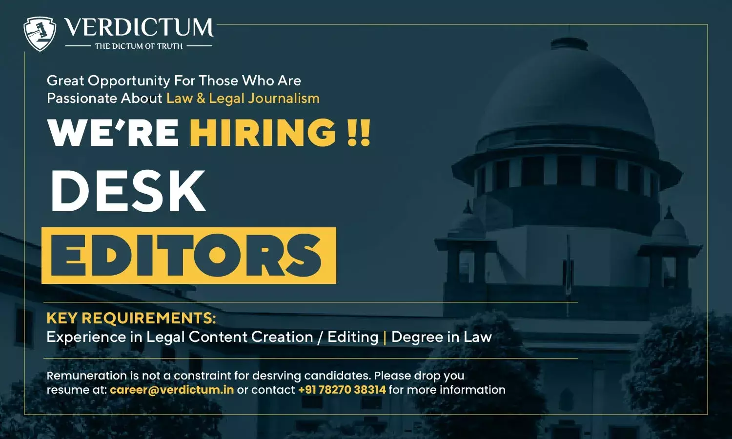Verdictum Is Hiring Desk Editors Verdictum Is Hiring Desk Editors