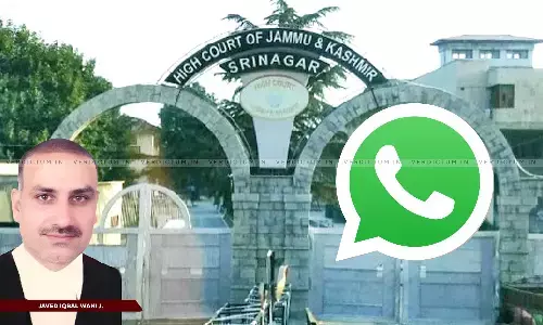 FIR Can Be Registered On The Basis Of Information Received Through WhatsApp: J&K&L High Court FIR Can Be Registered On The Basis Of Information Received Through WhatsApp: J&K&L High Court