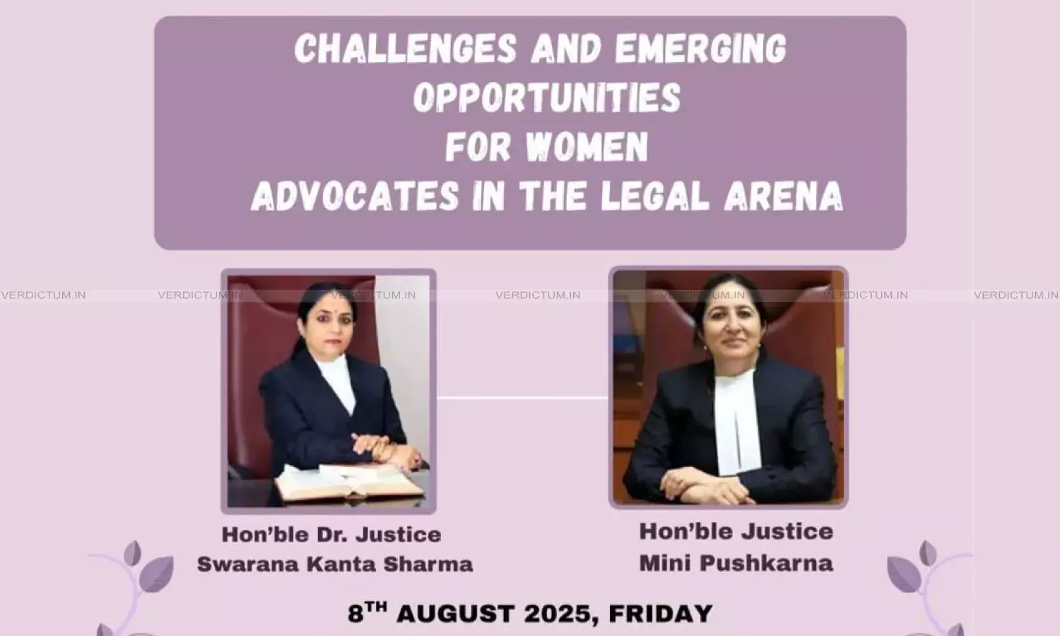 Dr. Justice Swarana Kanta Sharma To Speak On Challenges And Opportunities For Women Advocates Dr. Justice Swarana Kanta Sharma To Speak On Challenges And Opportunities For Women Advocates