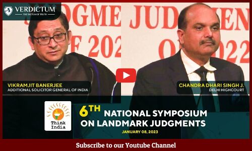 Justice C.D. Singh ( Delhi HC ) & Vikramjit Banerjee ( ASG of India ) at the 6th National Symposium.