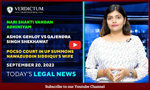 Nari Shakti Vandan Adhiniyam| SC ST reservation |Ashok Gehlot & more : Today’s Legal News :20/09/23